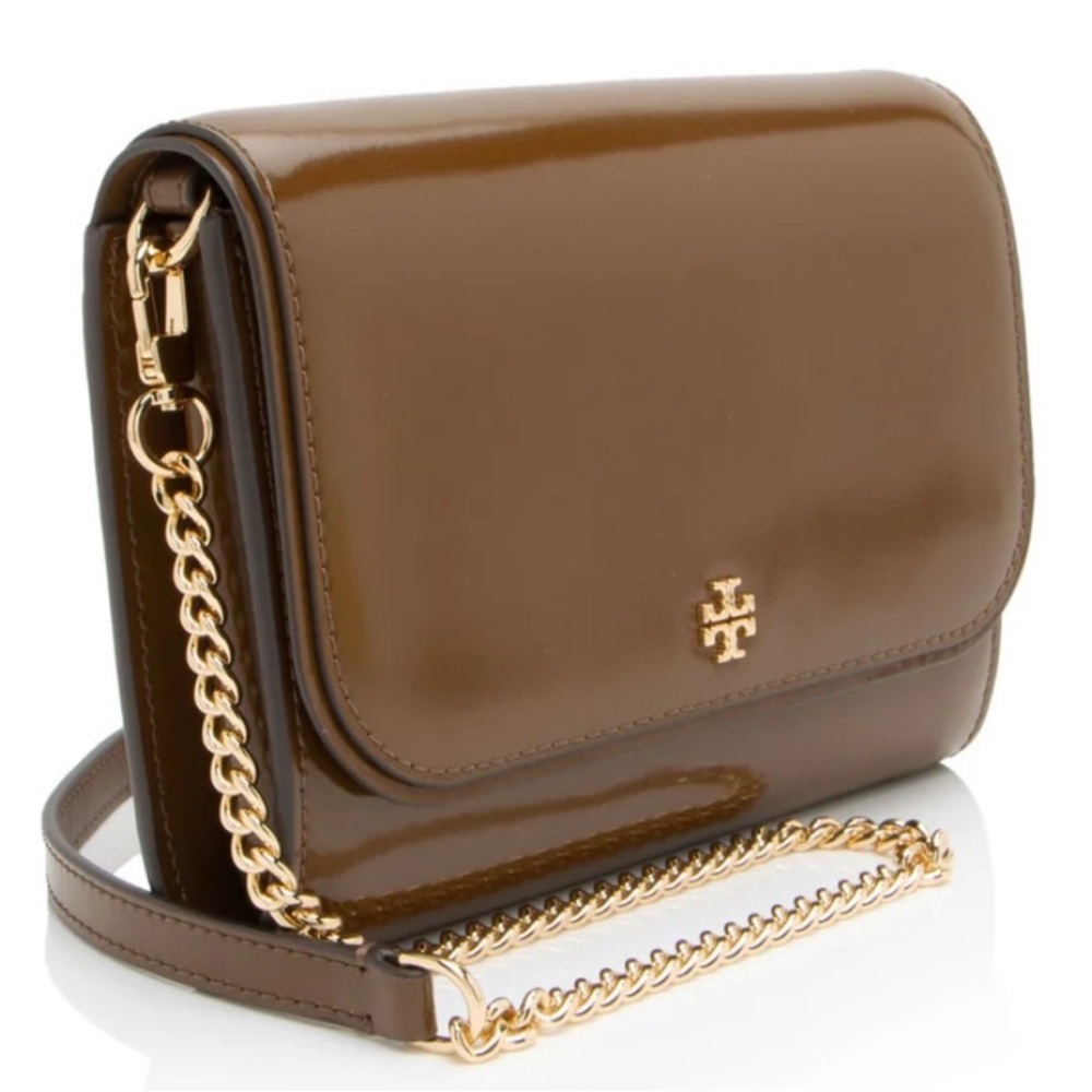 NEW| Tory Burch Brown Emerson Chain Wallet